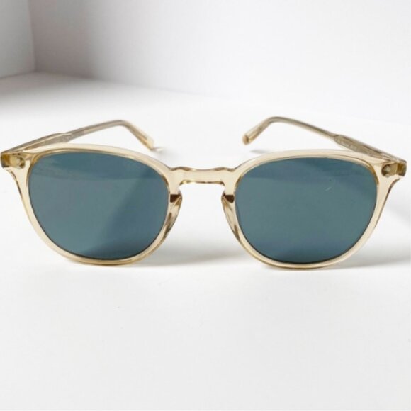 Garrett Leight Kinney Sun Sunglasses – Champagne / Green Polarized (49-21) - Picture 1 of 9